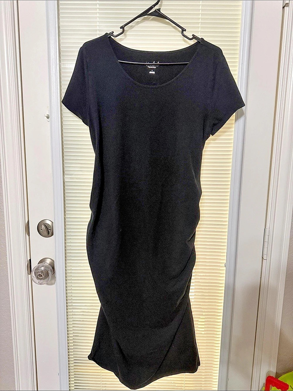 Isabel Maternity Black Maternity Midi Dress Size Large